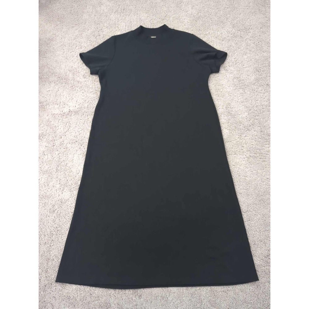 Vintage Kathie Lee Collection T Shirt Dress Large Black Maxi Casual‎